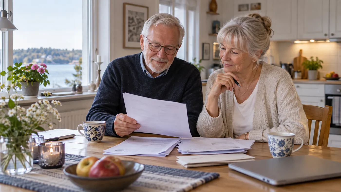 Pensionärspar går igenom handlingar och stöd